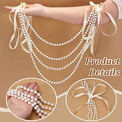 10Pcs Polyester & ABS Plastic Pearl Chair Strap&nbsp;HJEW-TW00001