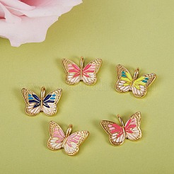 8Pcs 4 Colors Brass Enamel Pendants&nbsp;KK-SZ0004-08