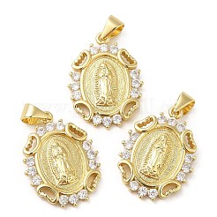 Rack Plating Brass Micro Pave Cubic Zirconia Pendants&nbsp;KK-M252-04G