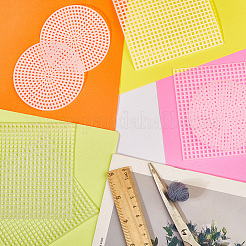 30Pcs 2 Styles DIY Flat Round & Square Plastic Canvas Shapes&nbsp;DIY-CP0012-40
