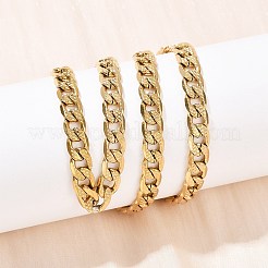 6MM 304 Stainless Steel Cuban Link Chain Necklaces for Women&nbsp;NJEW-G177-01G