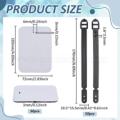 50Pcs Rectangle Chloroprene Rubbe Luggage Tag&nbsp;AJEW-FG0005-19
