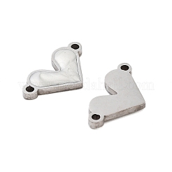 304 Stainless Steel White Enamel Connector Charms&nbsp;STAS-Z078-12P