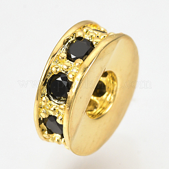 Brass Micro Pave Cubic Zirconia Beads&nbsp;ZIRC-Q013-138G