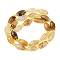 Natural Yellow Natural Yellow Hematoid Quartz/Golden Healer Quartz Beads Strands&nbsp;G-G453-C04-8x13mm