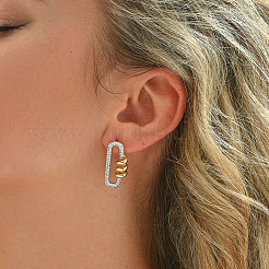 Brass Paperclip with Spiral Stud Earrings&nbsp;AR7288