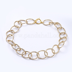 Aluminum Textured Cable Chain Bracelets & Necklaces Jewelry Sets&nbsp;SJEW-JS01094-03