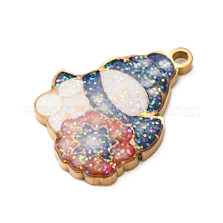 Christmas 304 Stainless Steel Enamel Pendants&nbsp;LS-STAS-B112-02G-03
