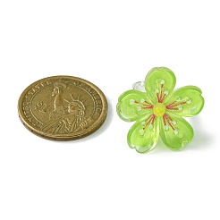 Luminous Glow in the Dark Flower Resin Finger Ring&nbsp;RJEW-JR00641