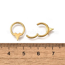304 Stainless Steel Double Horns Hoop Nose Rings&nbsp;LS-AJEW-D306-08G