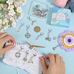Journey Theme Alloy Pendant Locking Stitch Markers&nbsp;HJEW-SC00072