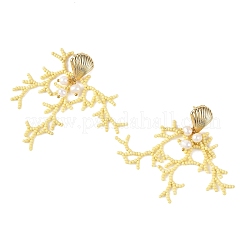 Glass Seed Beaded Stud Earrings for Women&nbsp;EJEW-MZ00781-02