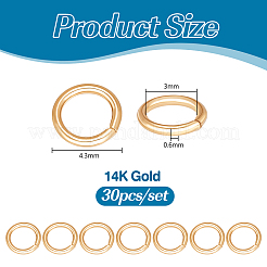 30Pcs 1/20 14K Gold Filled Open Jump Rings&nbsp;KK-GA0002-42