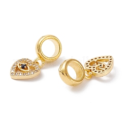 Brass Cubic Zirconia European Dangle Charms&nbsp;KK-B037-17G