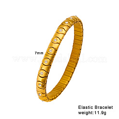 304 Stainless Steel & Clear Cubic Zirconia Stretch Bangles for Women&nbsp;WG7DF35-01