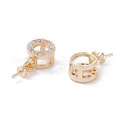 Rack Plating Brass Micro Pave Cubic Zirconia Peg Bails Pendants&nbsp;ZIRC-F126-02G