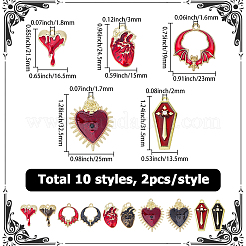 20Pcs 10 Styles Gothic Pendant with Enamel&nbsp;ENAM-SC0007-57