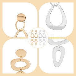 4 Pairs 4 Style Alloy Hollow Teardrop Dangle Stud Earrings for Women&nbsp;EJEW-AN0004-34