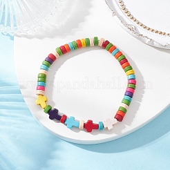 Synthetic Turquoise Beaded Stretch Bracelets&nbsp;BJEW-JB12067