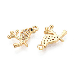 Brass Micro Pave Clear Cubic Zirconia Pendants&nbsp;KK-T077-52G
