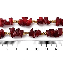 Nuggets Red Glass & Synthetic Non-magnetic Hematite Beaded Necklaces&nbsp;NJEW-U026-18G