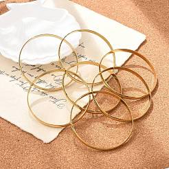 Fashion PVD Vacuum Plating 201 Stainless Steel Bangle Sets&nbsp;BJEW-L664-024C-G-1