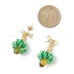 Brass Tree Dangle Stud Earrings&nbsp;EJEW-MZ00511