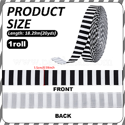 Polyester Stripe Pattern Ribbon&nbsp;OCOR-WH0078-526B-02