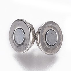 Brass Micro Pave Cubic Zirconia Magnetic Clasps with Loops&nbsp;ZIRC-L082-B-01-P
