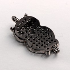 Brass Micro Pave Cubic Zirconia Bird Links&nbsp;ZIRC-J005-07B