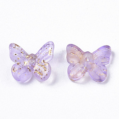 Transparent Spray Painted Glass Charms&nbsp;GLAA-N035-08A-B04