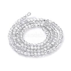 Transparent Electroplate Glass Beads Strands&nbsp;GLAA-H021-01B-HP06