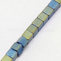 Electroplate Non-magnetic Synthetic Hematite Beads Strands&nbsp;G-J170B-3x3mm-05