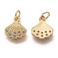 Brass Micro Pave Clear Cubic Zirconia Charms&nbsp;ZIRC-C020-49