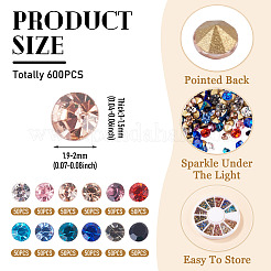 Pointed Back Glass Rhinestone Cabochons&nbsp;RGLA-YS0001-04A