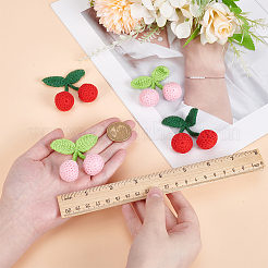 10Pcs 2 Styles Polyester Crochet Cherry&nbsp;DIY-WR0004-92