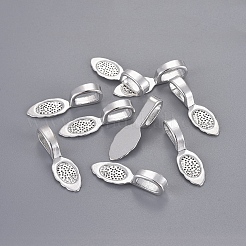 Tibetan Style Alloy Glue-on Flat Pad Bails&nbsp;LS-LF10728Y-NF