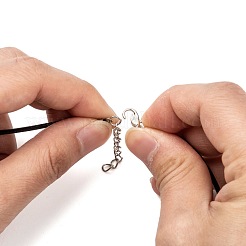 Waxed Cord Necklace Making with Iron Findings&nbsp;NJEW-R229-2.0mm
