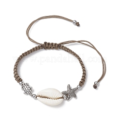 Natural Cowrie Shell Braided Bead Bracelets for Women&nbsp;BJEW-JB11765-02