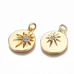 Brass Micro Pave Clear Cubic Zirconia Pendants&nbsp;KK-Q277-035-NF