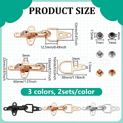 6 Sets 6 Colors Alloy Interlocking Clasps for Coat Down Jacket Sewing Accessories&nbsp;FIND-BC0014-21A