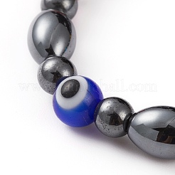 Non-Magnetic Synthetic Hematite Beads Stretch Bracelets&nbsp;BJEW-JB05895