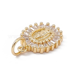 Rack Plating Brass Micro Pave Cubic Zirconia Pendants&nbsp;X-KK-G451-12G