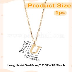 304 Stainless Steel Letter Pendant Necklaces&nbsp;NJEW-LP0001-53U-G