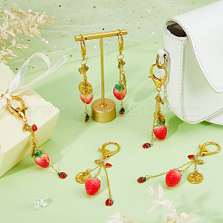 6Pcs Alloy & Resin & Brass Pendant Decorations&nbsp;HJEW-FH00269