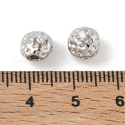 Brass Micro Pave Clear Cubic Zirconia Beads&nbsp;CU-CBA9FFD-10P