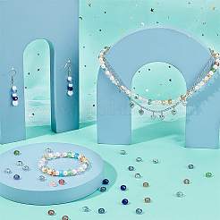 Mixed Color Faceted Rondelle Glass Beads Diameter 8mm Large Hole Beads for Jewelry Making&nbsp;GLAA-PH0002-02M