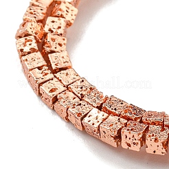 Electroplated Natural Lava Rock Beads Strands&nbsp;G-I360-Z01