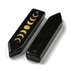 Natural Obsidian Moon Phase Pendants&nbsp;G-C145-01C