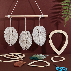 Wood Knitting & Macrame Feather Tassel Tool&nbsp;DIY-WH0453-82A